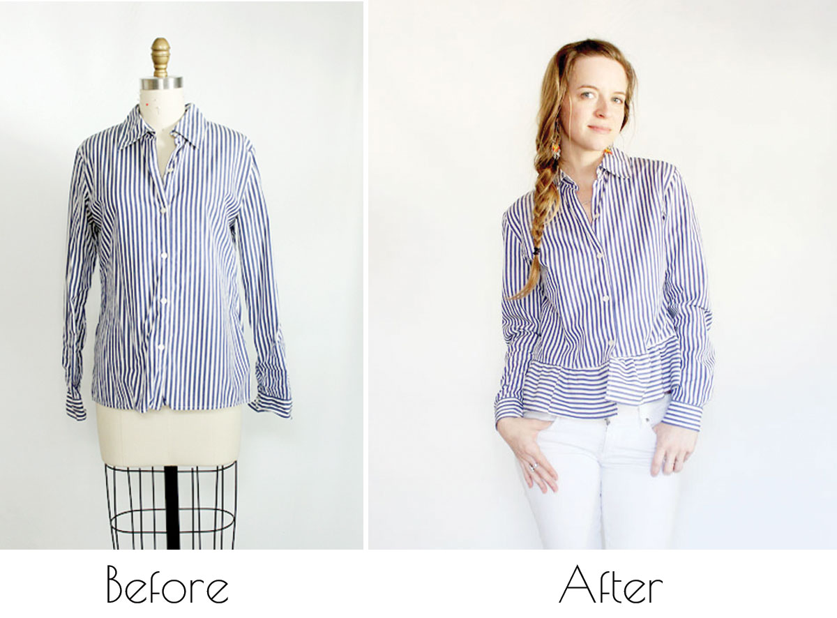 upcycled button down shirt