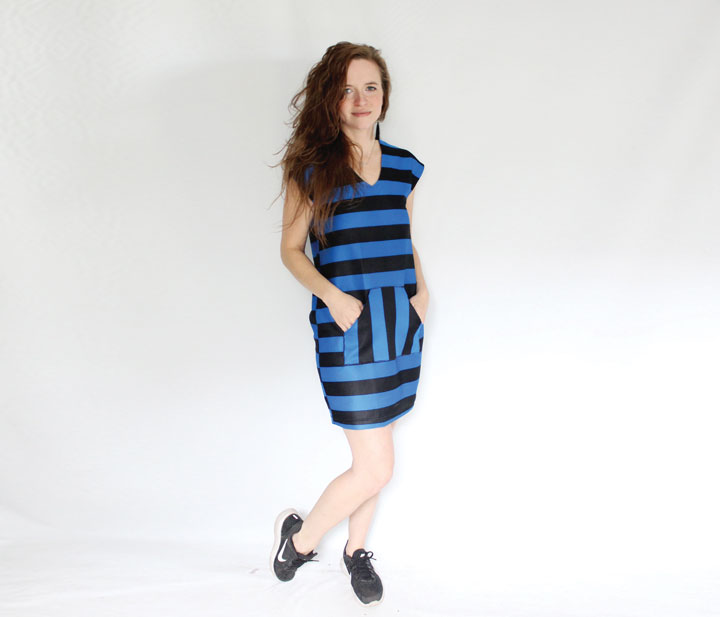 Striped Scuba Lodo Dress by True Bias – Amy Nicole Studio