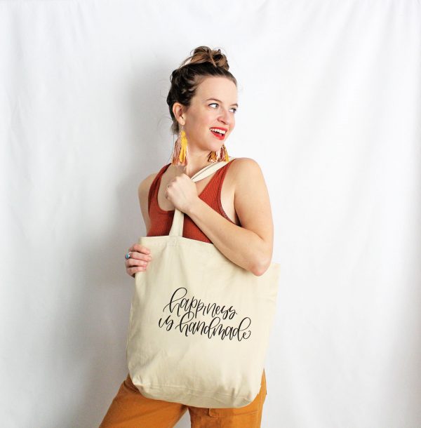Money Can't Buy Happiness – Crafts/Yarn Tote Bag